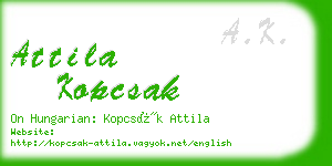 attila kopcsak business card